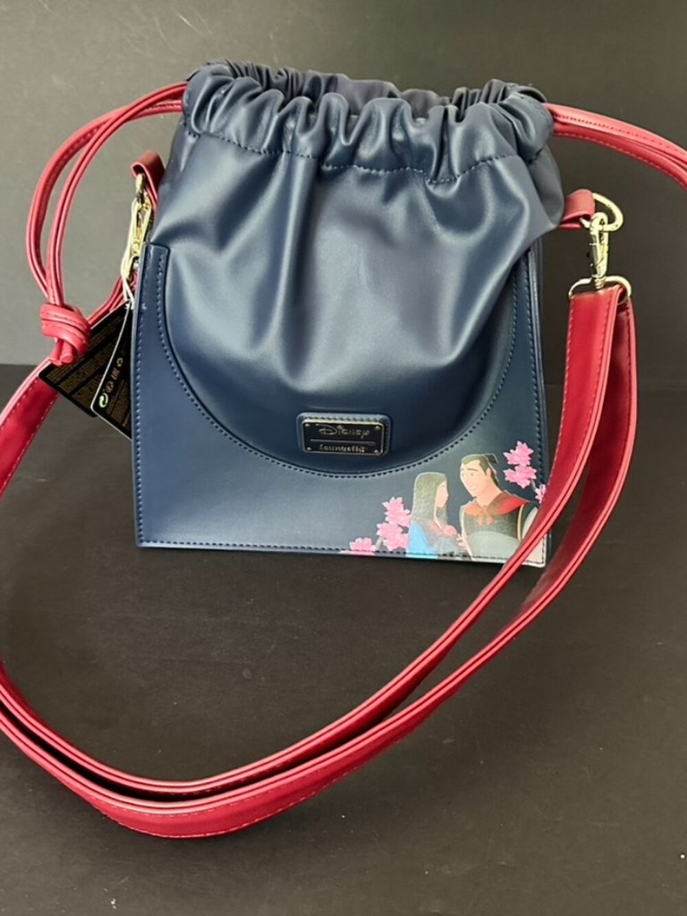 Loungefly Disney Mulan Castle Cinch Sack Crossbody Bag NEW